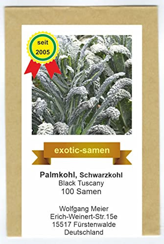 Palmkohl - Schwarzkohl - CAVOLO NERO DI TOSCANA - samenfeste Sorte - milder als Grünkohl - 100 Samen