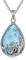 POPLYKE Larimar Classic Meer Meerjungfrau Halskette 925 Sterling Silber Ozean Schmuck Geschenke für Tochter Frauen
