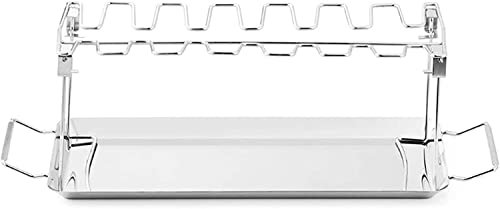 Parrillas de carbón Barbacoa de 2 Piezas con Rejilla de Acero Inoxidable, Soporte de Abrazadera, Ventilador de Techo y Horno,