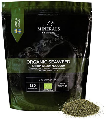 100% Natürliche Mineralien fur Pferde, Pferdefutter, Bio Algenmehl, Nahrungsergänzungsmittel Pferd | Mineralfutter, Spurenelemente, Aminosäuren | Fell, Hufe, Immunsystem, Muskeln, SE-EKO-03-2 kg