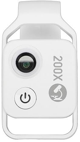 Phone Microscope Lens,200X Mini Microscope Clip Design,Portable Microscope with LED Light CPL for Jadestone Metal (White)