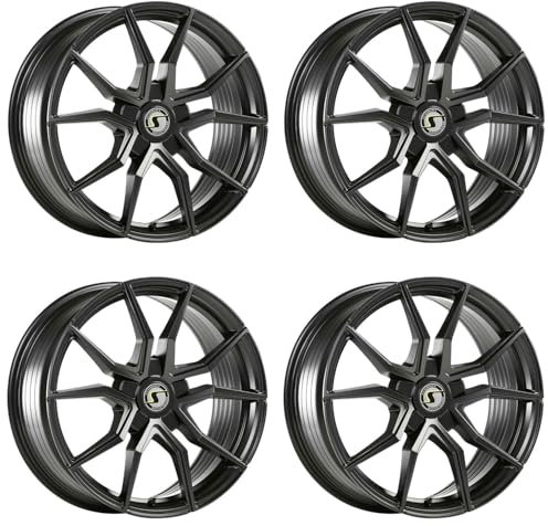 4x Schmidt Felgen Drago 9.0Jx20 ET30 5x112 SatinBlack kompatibel mit Mercedes-Benz CL-Klasse W216, CLS-Klasse MKI W219, E-Klasse W211,