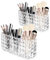 Bubuny Kosmetik Organizer, 2 Stück mit Je 3 Fächern Schminkaufbewahrung für Parfüm Eyeliners Lippenstift Wimperntusche Kosmetikpinsel Schminkpinsel, Acryl Kristall Make up Organizer Zuhause Büro