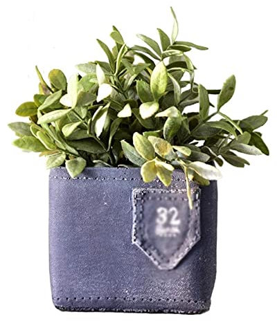 Hängende Pflanzgefäße, Tischdekoration, Topfpflanzen, Garten, Balkon, Blumentopf, verdickte Pflanztöpfe, quadratischer Jeans-Übertopf (A 14 x 14 x 13 cm)