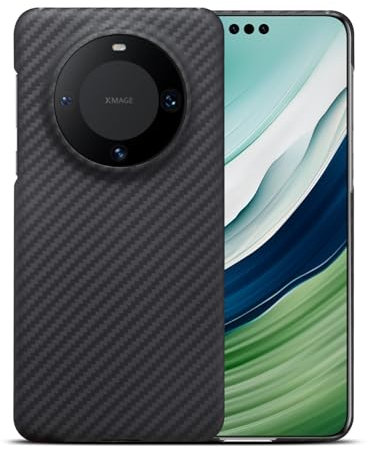 Custodia ultra sottile e leggera in fibra di carbonio aramide per Huawei Mate 60 Pro (nero)