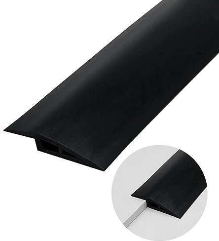 2M Self Adhesive Carpet Trim Strip, PVC Carpet Edge Strip Floor& Door Transition Strip Threshold Strips Floor Edging Strip for Tile/Wood/Laminate/Joins Gap (15MM, 1M, Black)