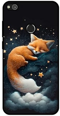KARTXITAI Hülle Kompatibel mit Huawei P8 Lite 2017/P9 Lite 2017, Stoßfeste Schutzhülle mit Weiche Silikon Bumper Case Handyhülle Anti-Kratzt Leichtes Matt Finish Rückseite - Fuchs,Sterne,Wolken