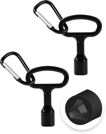 SOSALUK 2 Pcs Cle Triangle Poubelle Clef Triangle pour Poubelle Jaune Clé Triangulaire en Métal pour Bac de Tri Compteur Electriques