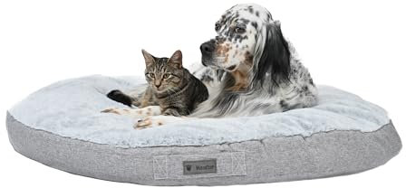 MaxCor Großes rundes Hundekissen aus Memory-Schaum – entlastet und bewahrt die Gelenke – entspannt und wendbar Sommer/Winter – leicht zu transportieren – verformt Sich Nicht und ist maschinenwaschbar