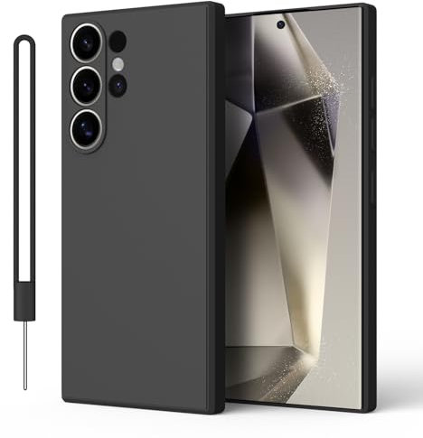 ORDA für Samsung Galaxy S24 Ultra Hülle Silikon Case, Handyhülle für Samsung S24 Ultra 5G Dünn Straight Edge, Kratzfeste Hülle Kompatibel mit Galaxy S24 Ultra Cover Schwarz