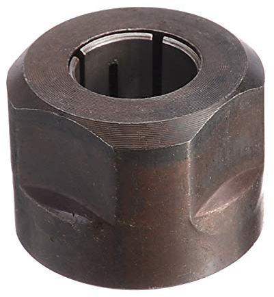 SRMAN 1Pc Black Metal Collet Nut Plunge Router Parts 12.7Mm Center Hole Diameter 22.5X27Mm
