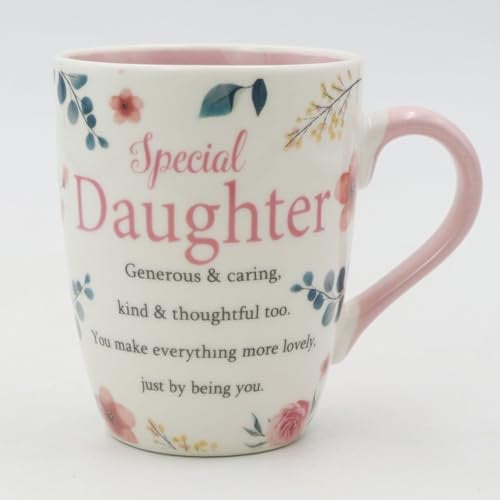 Daughter Mug Gifts for Daughter Presents Thoughtful Gifts for Daughter Cup Quality Bone China Mug Floral Sentimental Verse Birthday Christmas