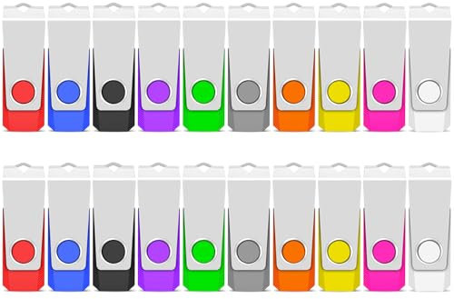 TEWENE USB Stick 128MB 20 Stück Set,USB Speicherstick Flash Drive Memory Stick,High Speed USB 2.0 Mehrfarbig Rotate.