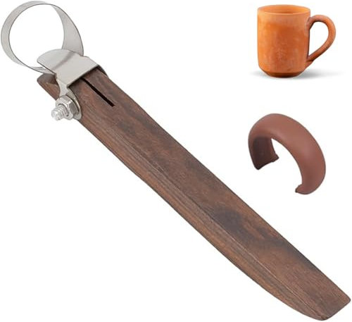 Singring Pottery Handle Making Tool, Cup Handle Shape Tool Sculpture Scraper Pottery Carving Tool, Pottery Trimming Tools DIY Handmade Clay Sculpture Craft Cup Maker Tools
