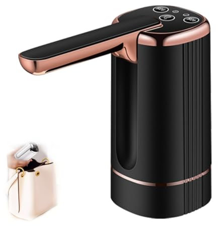 Automatic Water Dispenser Pump, Multifunctional Automatic Water Dispenser Pump, Three Modes Portable Water Pump, Foldable Water Bottle Pump for Travel, Home, Office(Black)