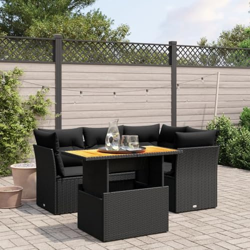 Amorsee Loungemöbel Balkon Lounge Verstellbare Tischplatte Balkon Sofa Rattan Gartensofa Gartenlounge Klein Ecklounge Lounge Möbel Outdoor Gartenmöbel Ecksofa Balkonmöbel Balkonsofa