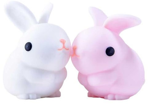 Kögler 2 Squeeze Tier Kaninchen weiß/rosa Antistress Knautschtier Quetschtier 10cm Hase