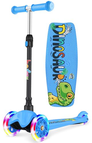 BELEEV Trottinette Enfants de 2 à 6 Ans, Trotinette à 3 Roues pour Tout-Petits, Filles et Garçons, LED Roues Lumineuses, Hauteur Réglable, Inclinée pour Diriger, Plateau Antidérapant Scooter