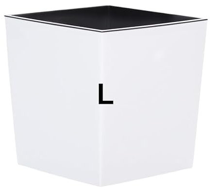 MELTOM Pflanzkübel aus Kunststoff in Hochglanz Farbe: Weiß mit Herausnehmbaren Einsatz, Eckig (L)