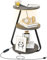 ARTETHYS Side Table, Small Round Coffee Table with 3 Color LED Lights, End Table with 3 Tier Storage Shelves, Bedside Sofa Side Tables for Living Room Bedroom, Grey
