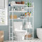 Wooruy Over The Toilet Storage with 7 Adjustable Shelves,Over Toilet Storage Unit,Bathroom Space Saver Organizer,Corner Storage Stand Racks for Washer,Laundry Room,Bathroom,White 80x24.5x167cm