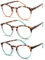 Vecien Reading Glasses 3 Pack Bright Finish Readers, Crystal Lens Give You Ultra Clear Vision,Spring Hinges Pattern Design for Men & Women (2.5)