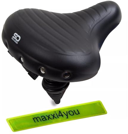 Selle Orient Premium Fahrradsattel Relax Vintage in Schwarz inkl. maxxi4you Reflexband