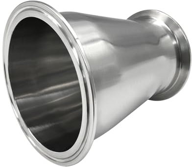 Beduan Reducer Tri Clamp Ferrule Stainless Steel 304 Sanitary Fitting 4 Tube OD to 3 Tube OD (Pack of 1)