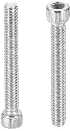PATIKIL 1/4-20x2 Tornillos de Cabeza Hexagonal Hueca, 10 Pcs Tornillos Roscado Completo de Acero Inoxidable 304 con Acabado Brillante para Reparación de Maquinaria