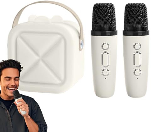 mivceklw Karaoke Machine for Laptops, Karaoke Machine with Microphones, Wireless Toy for Handled Karaoke, Ages 3 Years and Over Portable Singing Speaker for Home,