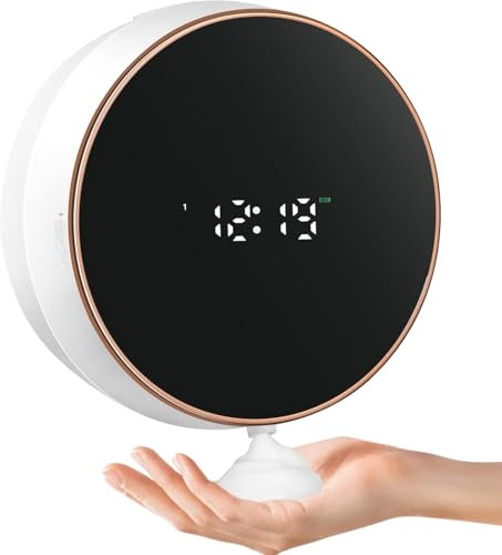 Seifenspender Automatisch Wandbefestigung Schaumseifenspender Elektrischer Soap Dispenser No Touch Wandmontage Sensor Seifenschaumspender Kunststoff Küche Bathroom Schaumspender Weiß