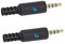 Genérico Conector Audio Jack Macho De 3,5 mm - 4 Pines Soldables - Conector TRRS 4 Polos - Bolsa De 2 Unidades