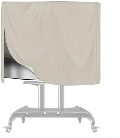 Housse de chariot de télévision mobile, résistante aux intempéries, pour téléviseurs de 45 à 60 pouces, robuste et sangles réglables pour un ajustement personnalisé (beige)