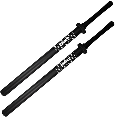 Schaumstoff-Übungsschwerter, Trainings-Sparring-Stick-Set, 2 Stück, 88,9 cm, mit Tragetasche, für Kampfsport, Karate (schwarz)