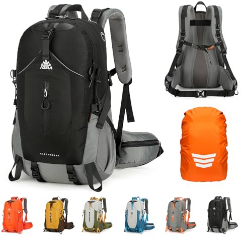 Geila 40L Wanderrucksack für Damen und Herren, ultraleicht und wasserabweisend, atmungsaktiver Trekking- und Kletterrucksack mit großem Fassungsvermögen, Regenhülle