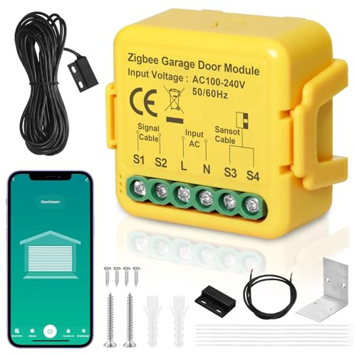 Apriporta garage Zigbee, apricancello intelligente controllabile tramite app Tuya & Smart Life, garage door opener apertura cancello smart compatibile con Alexa & Google Assistant, Hub non incluso