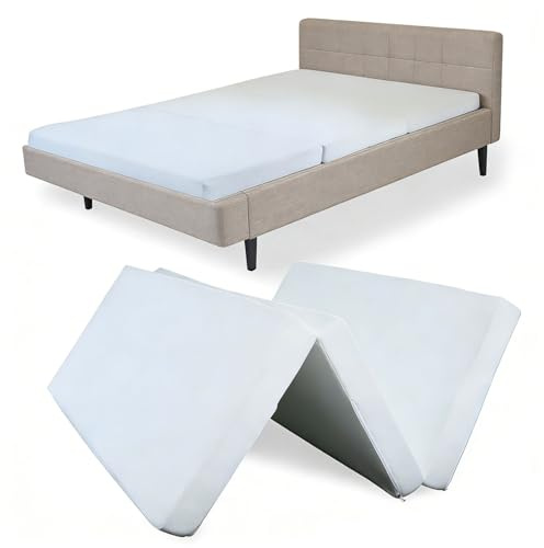 SUNYRISY Klappmatratze 180x150 10cm Höhe Matratzen Topper 3-teilige Memory Foam Schlafsofa Matratzenauflage Gästematratze für Boxspringbett Wohnwagen, mit Abnehmbarer Waschbar Stoffbezug