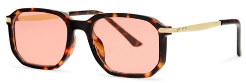 styleBREAKER Retro Sonnenbrille Hexagonal | Geometrische Panto Brille | Vintage Keyhole Design UV400 | Inkl. Stoffbeutel & Putztuch