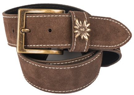 Werner Trachten Unisex Gürtel Trachtengürtel, Einfarbig, Gr. 85 cm, Braun (dunkelbraun 006)