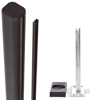 bambus-discount.com WPC Zaun, System Pfosten zum Aufschrauben/Aufdübeln 7x7 cm, 193cm hoch - WPC Alu Zaunpfosten zur Bodenbefestigung