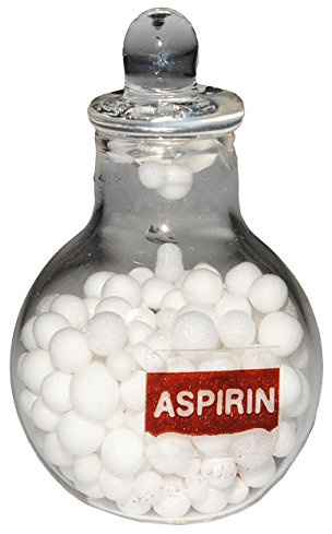 alles-meine.de GmbH 3 Stück Gläser mit Aspirin/Kopfschmerztabletten - Miniatur für Puppenstube Maßstab 1:12 - Puppenhaus Puppenhausmöbel - Wohnzimmer Tabletten - Tablettendos..
