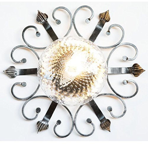 Wrought Iron Ceiling Light for Outdoor Garden Gazebo Pergola 45 cm Mod Lancia