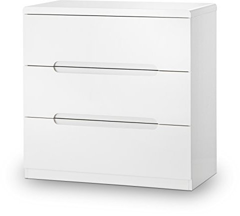 Julian Bowen Manhattan 3 Drawer Chest - High Gloss White Chests