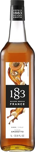 1883 Amaretto Sirup| Qualität aus Frankreich | 1 Liter | Alkoholfrei | Vegan