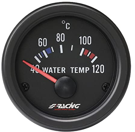Simoni Racing WT/B Indicador Eléctrico de Temperatura Agua, Negro
