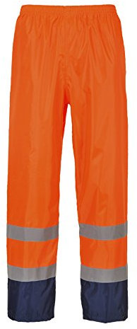 Portwest Pantalón Para Lluvia De Alta Visibilidad Classic Contrast, Tamaño: XXXL, Color: Naranja/Marino, H444ONRXXXL