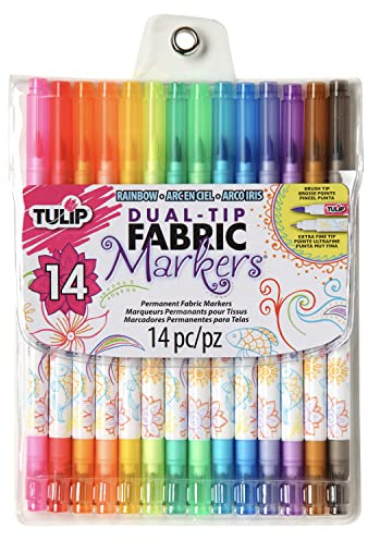 Tulip Dual Tip Fabric Markers 14 Pack - Fine Tip & Brush Tip