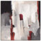 ARTLAND Wanddeko Leinwand Bilder Wandbild 30 x 30 cm Abstrakte Motive Gegenstandslos Malerei Grau A5JD Rot an Grau