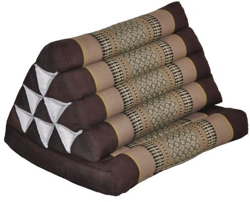 Wilai Kapok Thaikissen, Dreieck mit Einer Auflage (82401 - braun/beige)