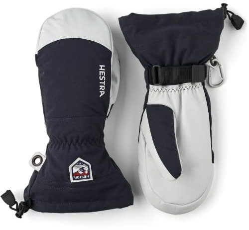 HESTRA Army Leather Heli Skihandschuh - Klassischer Schneefäustling zum Skifahren, Snowboarden und Bergsteigen, Marineblau, 8